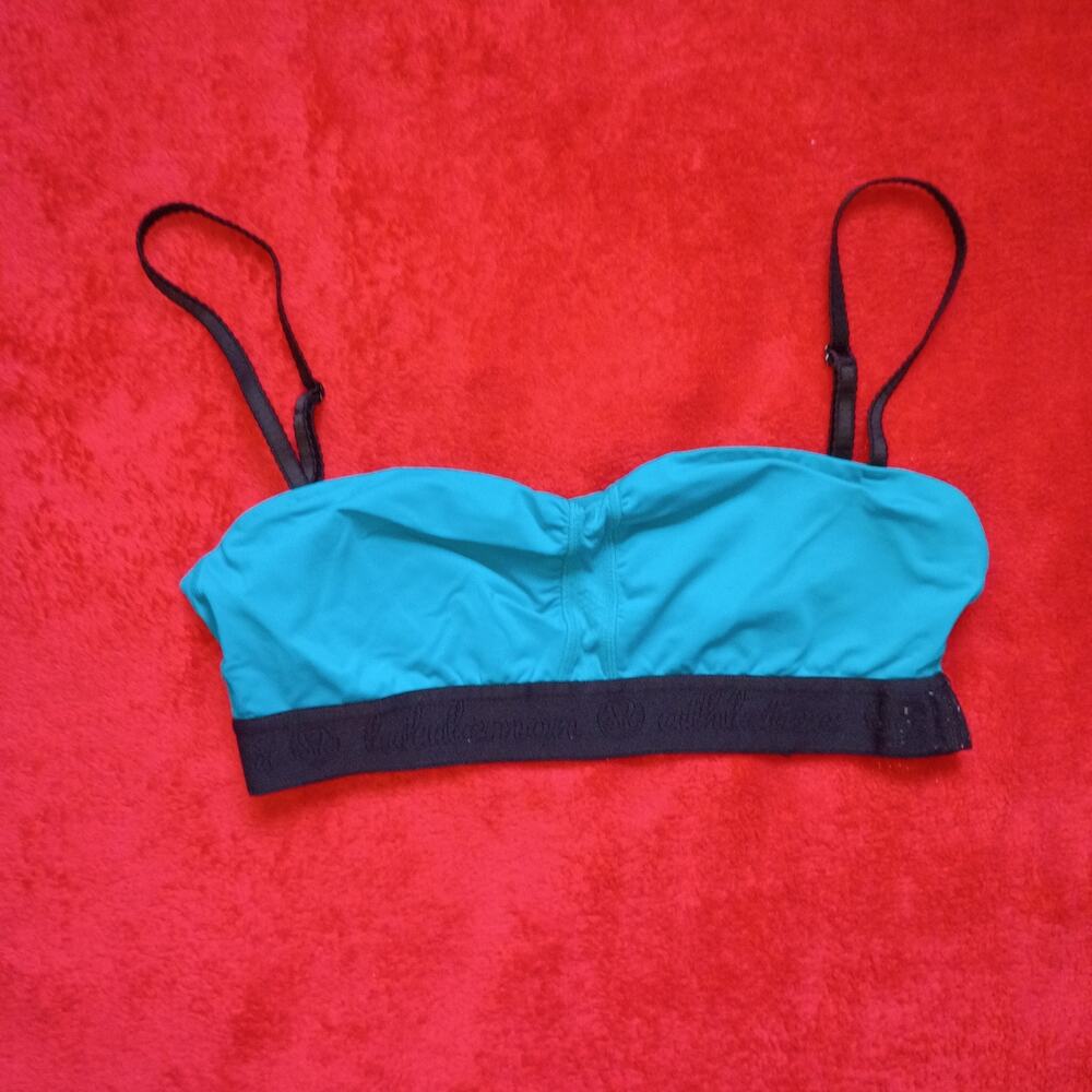 Lululemon Sports Bra Intended Convertible Adjustable Support Size 8 Teal Black